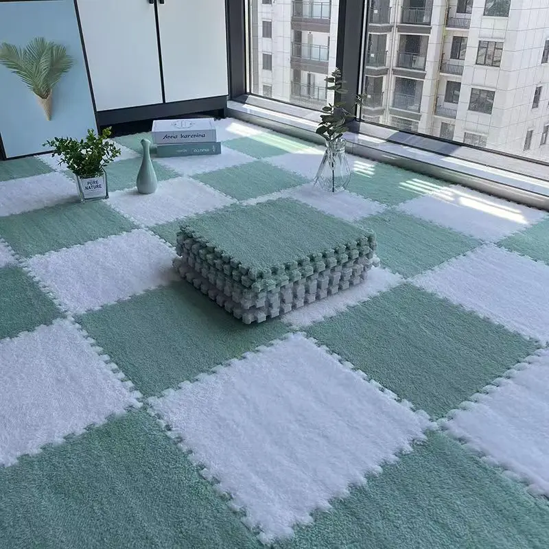 Colorful Floor Mats Thick Fluffy Bedroom Rugs Anti Slip Play Mat Puzzle Area Rug For Living Room Big Warm Blankets Winter Carpet
