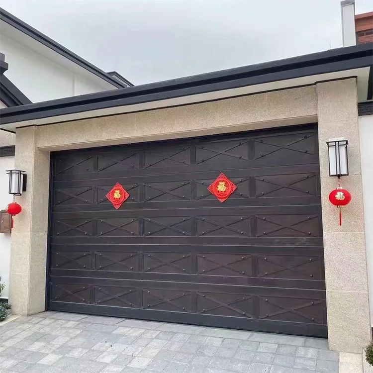 Size customization black aluminium alloy flap door motor garage doors for homes