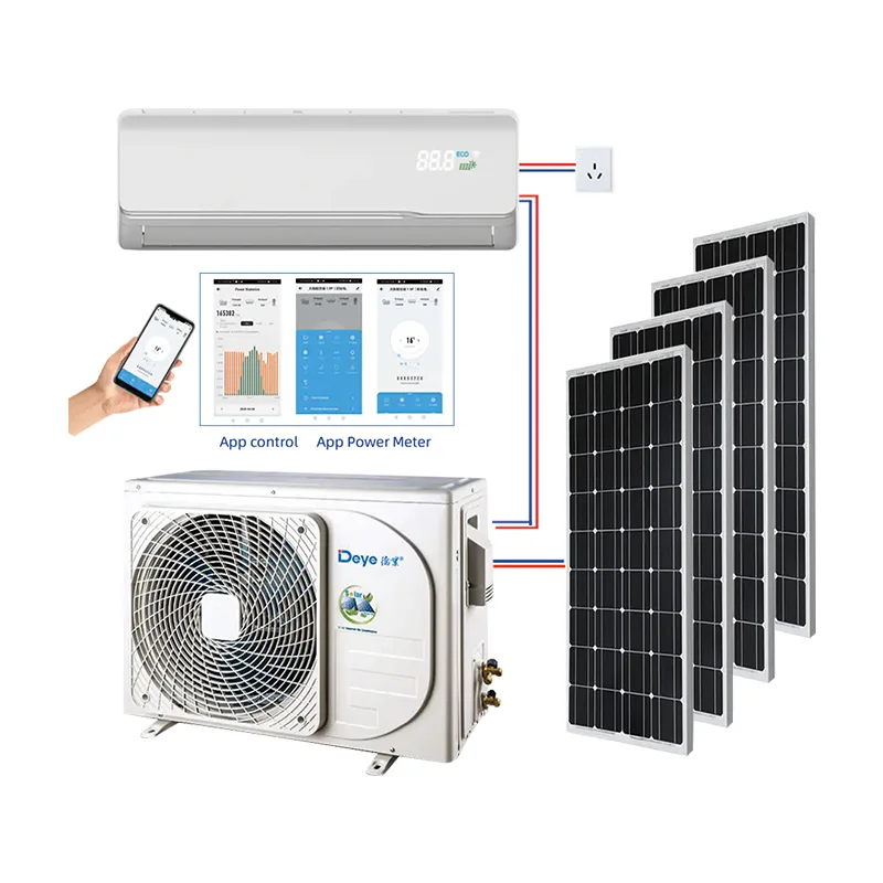 9000 12000 18000 24000 BTU AC кондиционер на солнечной батарее DC выключенный от сети солнечный Гибридный мини Сплит