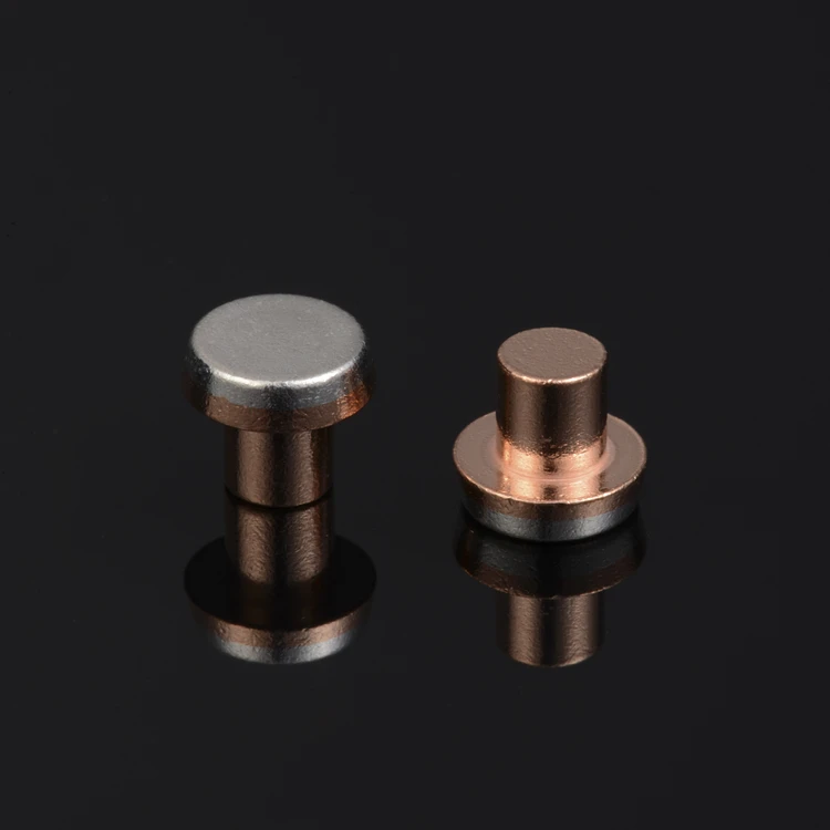 ISO9001 AgSnO2/Cu bimetal electrical silver contact rivet for contactor