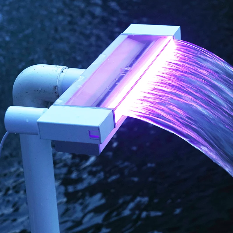 Balcony Water Fall And Pound Waterfall Outdoor With Light