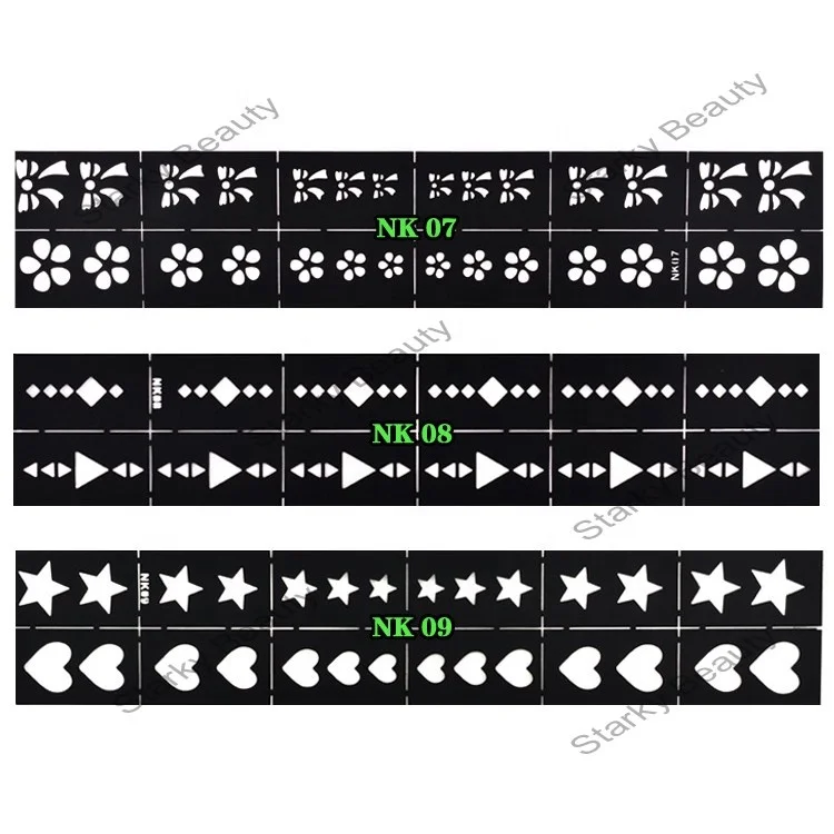 Manicure Nail Vinyl Sticker Easy Use nail Stencil Heart Star Hollow stickers Reusable New DIY Nails Stamping Stickers
