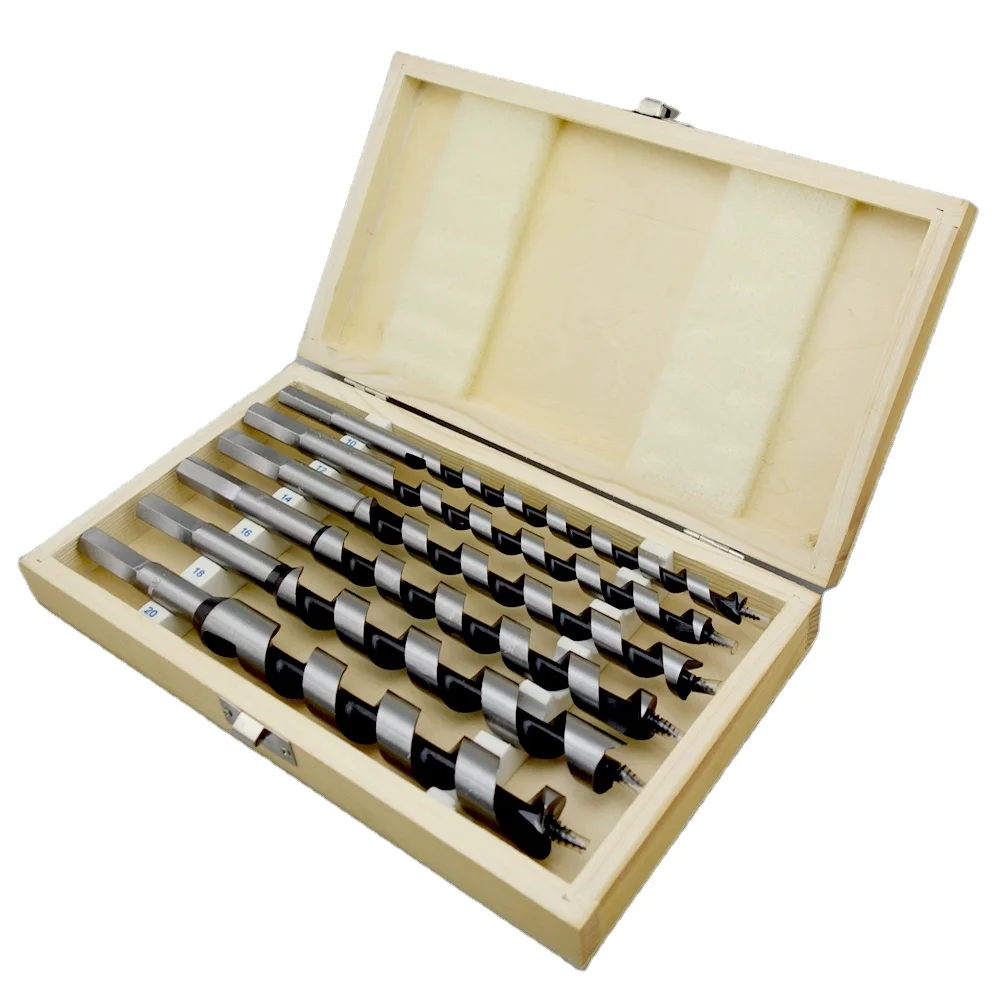 6 Pieces 230 mm Hex Shank Auger Bits for Woodworking Drilling