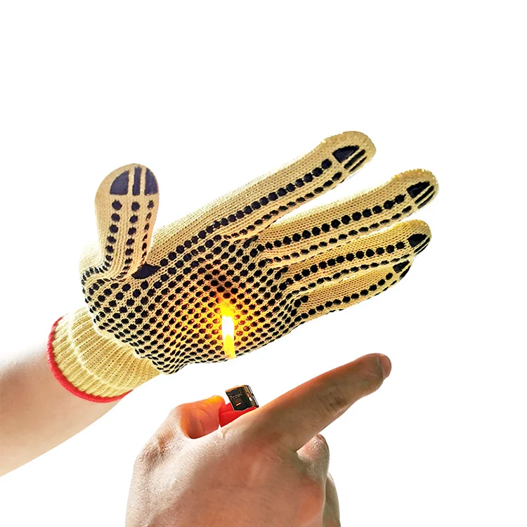 Wholesale Industrial Construction Level 5 Cut Resistant Gloves Silicone Heat Resistant Anti-Cut Work Safety Cotton Kitchen