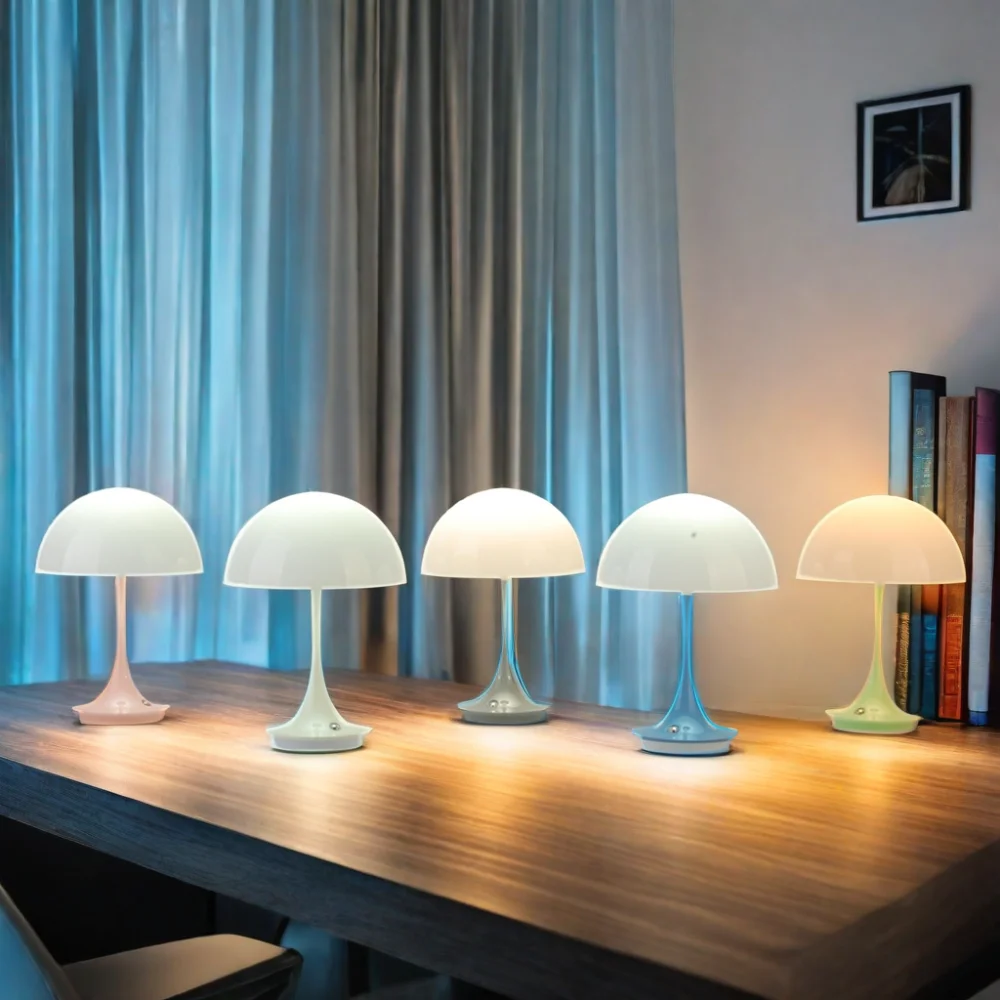 Touch Dimming Light of Loft Lamp and For Room Decor Lights LED 1200mAh Battery Moon Light Pink Finishing