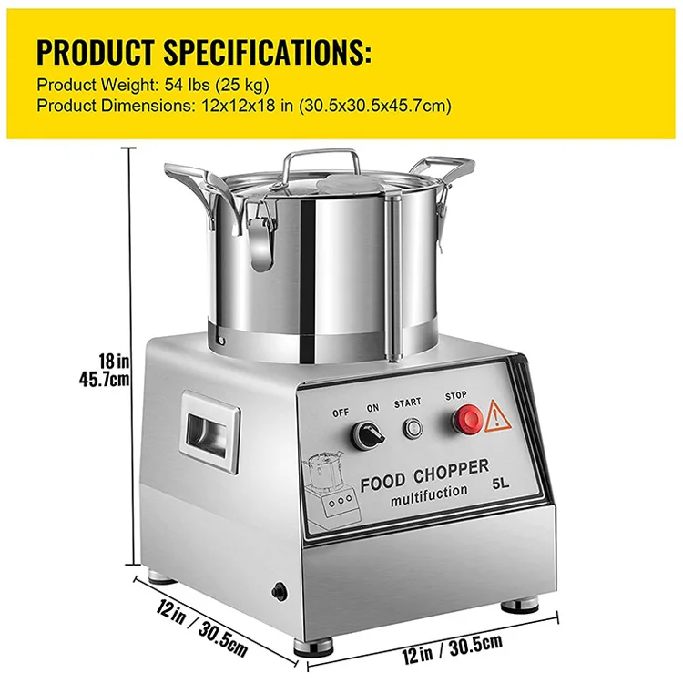 5L 10L 15L Stainless Steel food processor mincer commercial Vegetable meat chopper Grinder mincer cutter