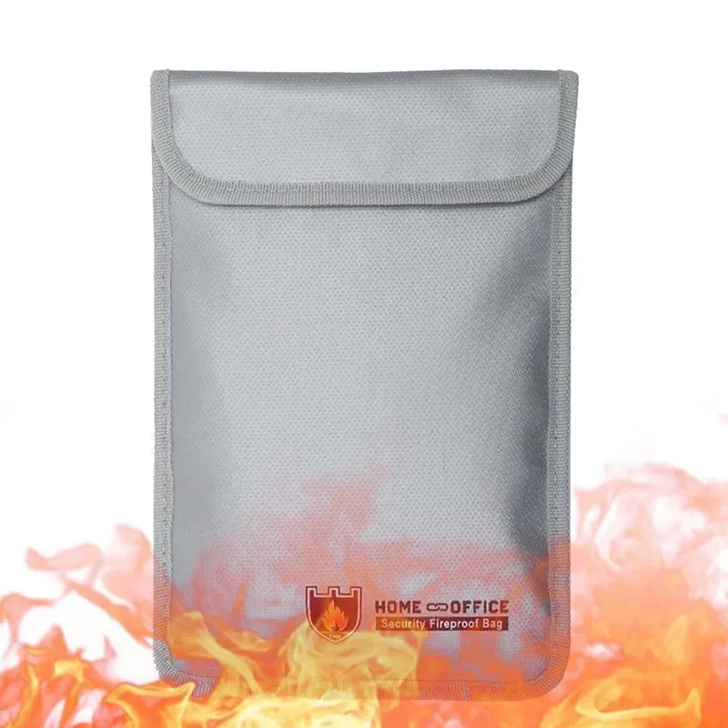 Waterproof A4 Document Storage Pouch with Zipper Fireproof and Secure Filing Bags for Money and Important Documents