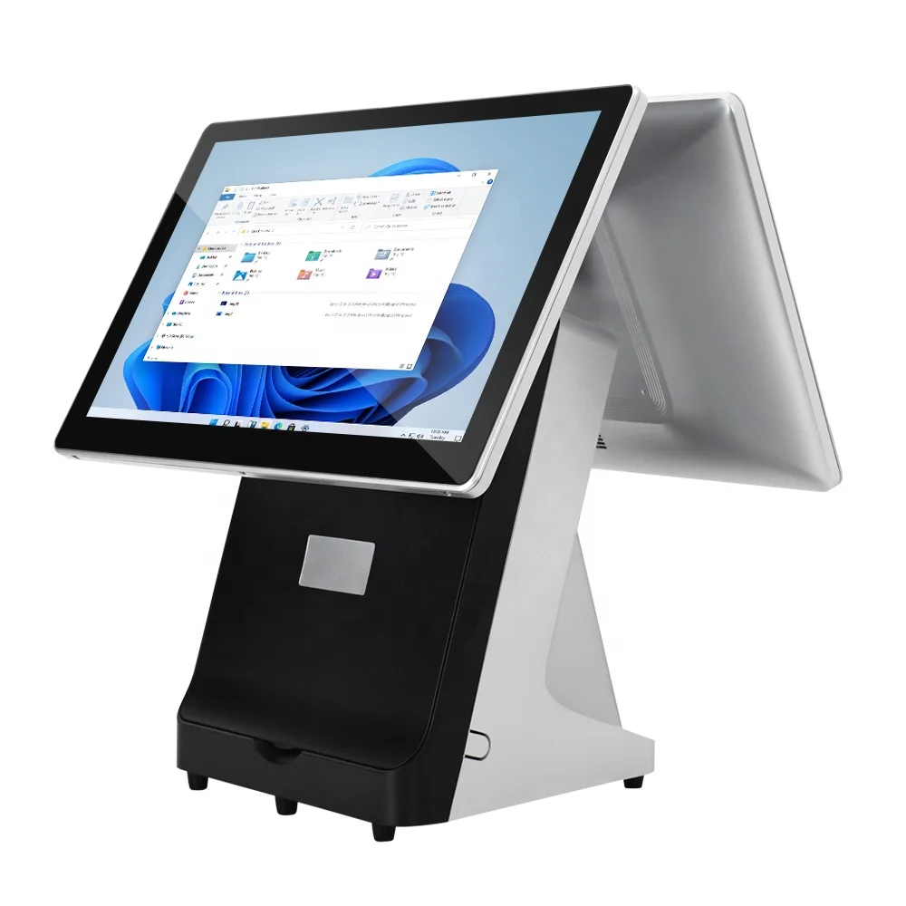 15.6+15.6 Inch Capacitive Dual Touch Screen Plastic shell Restaurant Pos Toast Pos All In One Pos Terminal