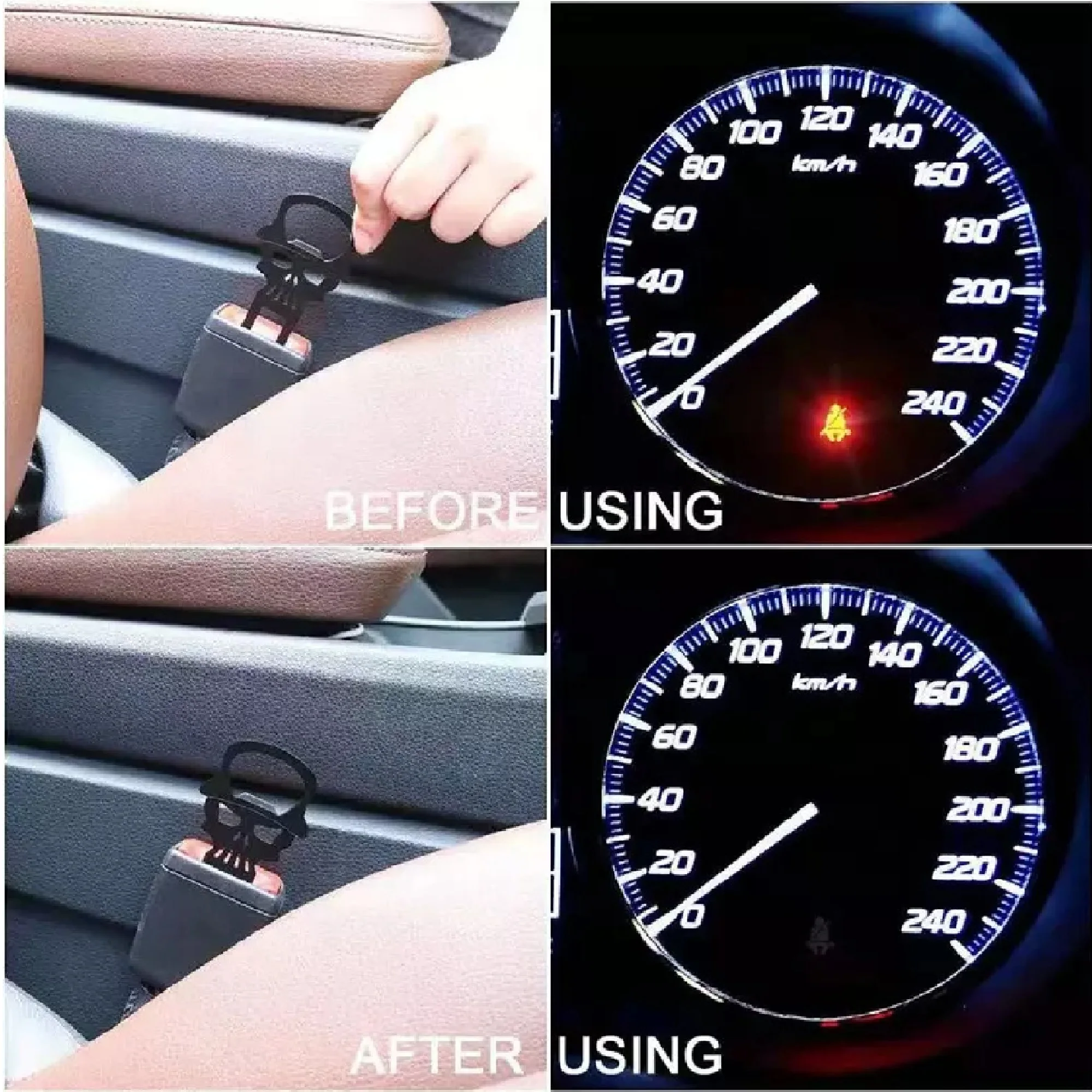 Skull Model Shape Car Seat Belt Alarm Silencer Stopper Buckle Clip Beer Bottle Opener