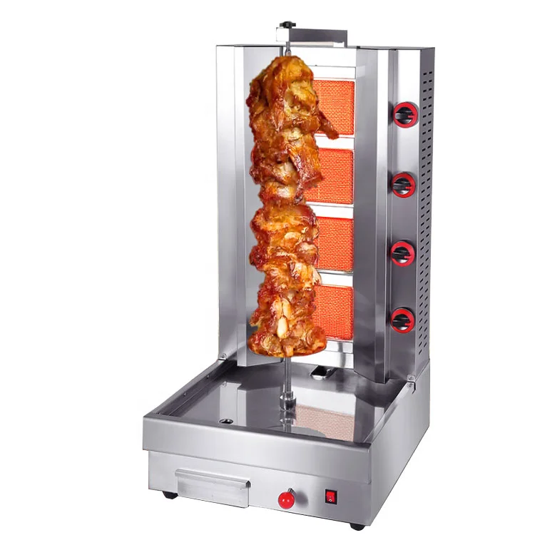 Commercial Gas 4 Burners Shawarma Grill Doner Kebab Machine