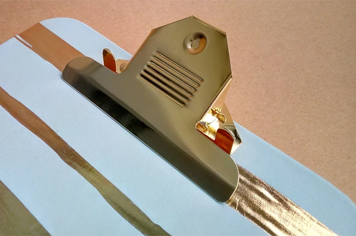 New Design Office and School A4 Wood Fiber Density Board Metal Clip File Clipboard with Notepad