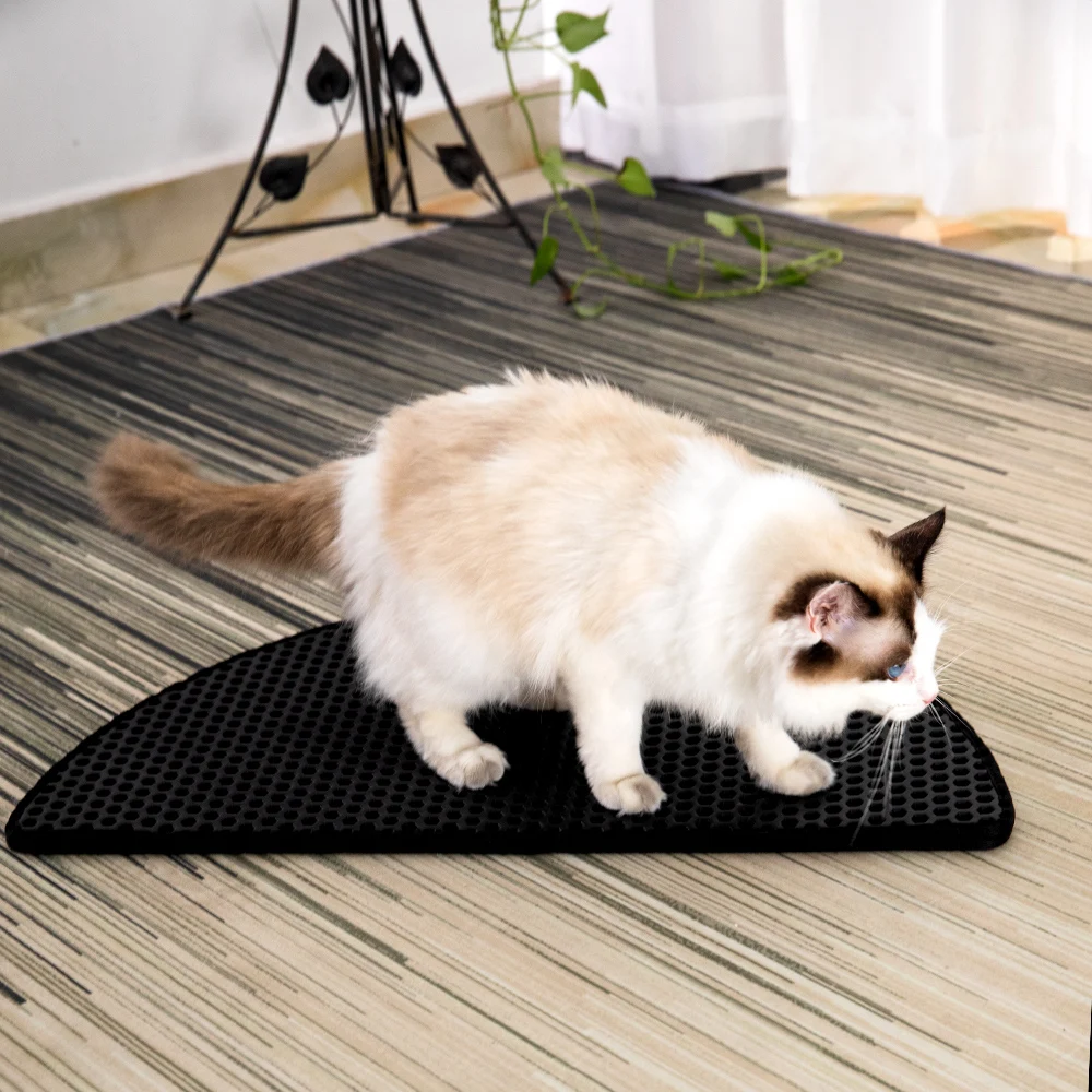Custom Detachable Easy Cleaning Folding Sand Trapping Tray Toilet Pad EVA Waterproof Pet Cat Litter Box Mat
