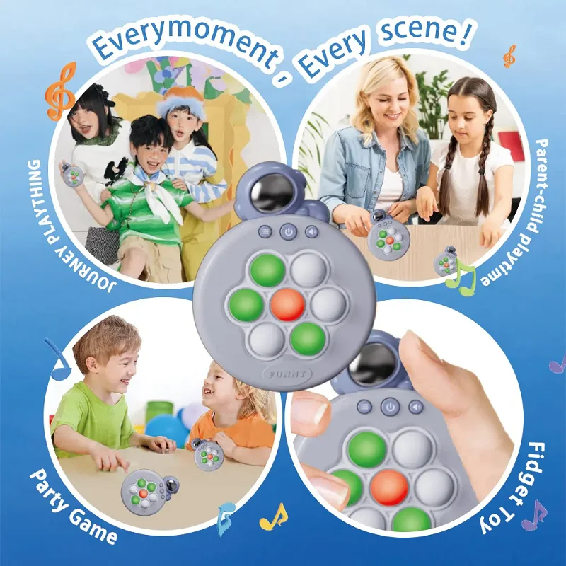 New quick pop light up console game fast push it fidget toy quick push bubble pop puzzle electronic game for kids