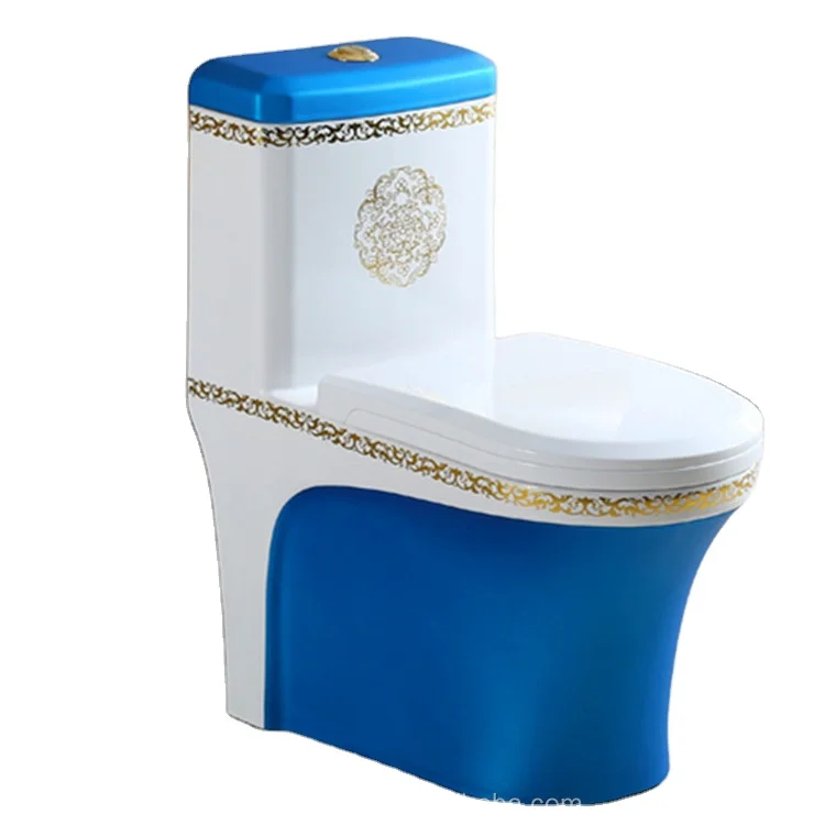 sanitary bathroom ware one piece gold plated toilet