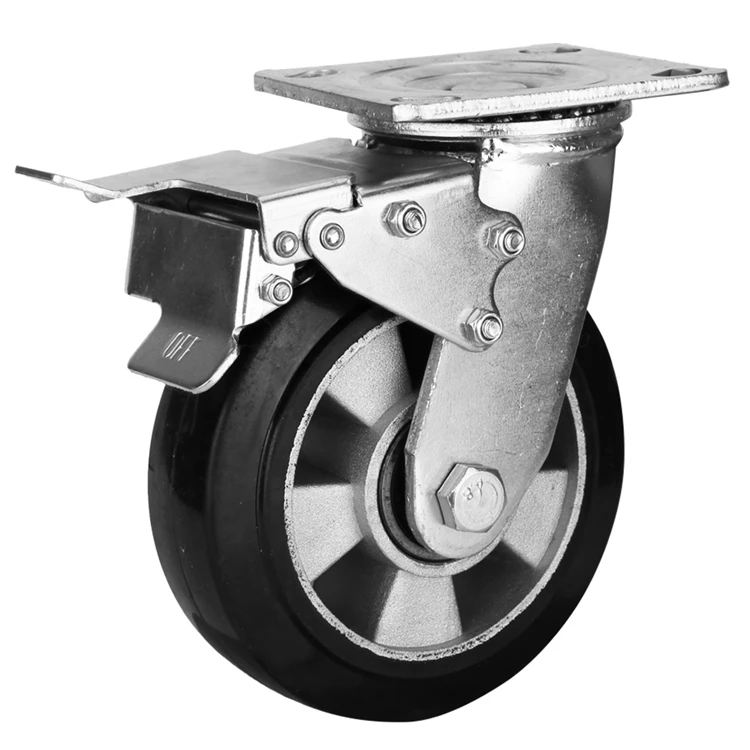 Стул 6 8 дюймов 150 мм 28 мм литой ролик колеса с центральным тормозом