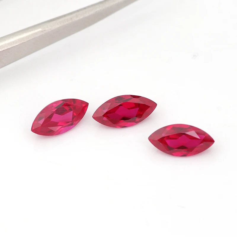Beautiful ruby loose stone luxury custom for jewelry making Lab Grown Gemstones Ruby Marquise Cut Synthetic Ruby Stone diamonds