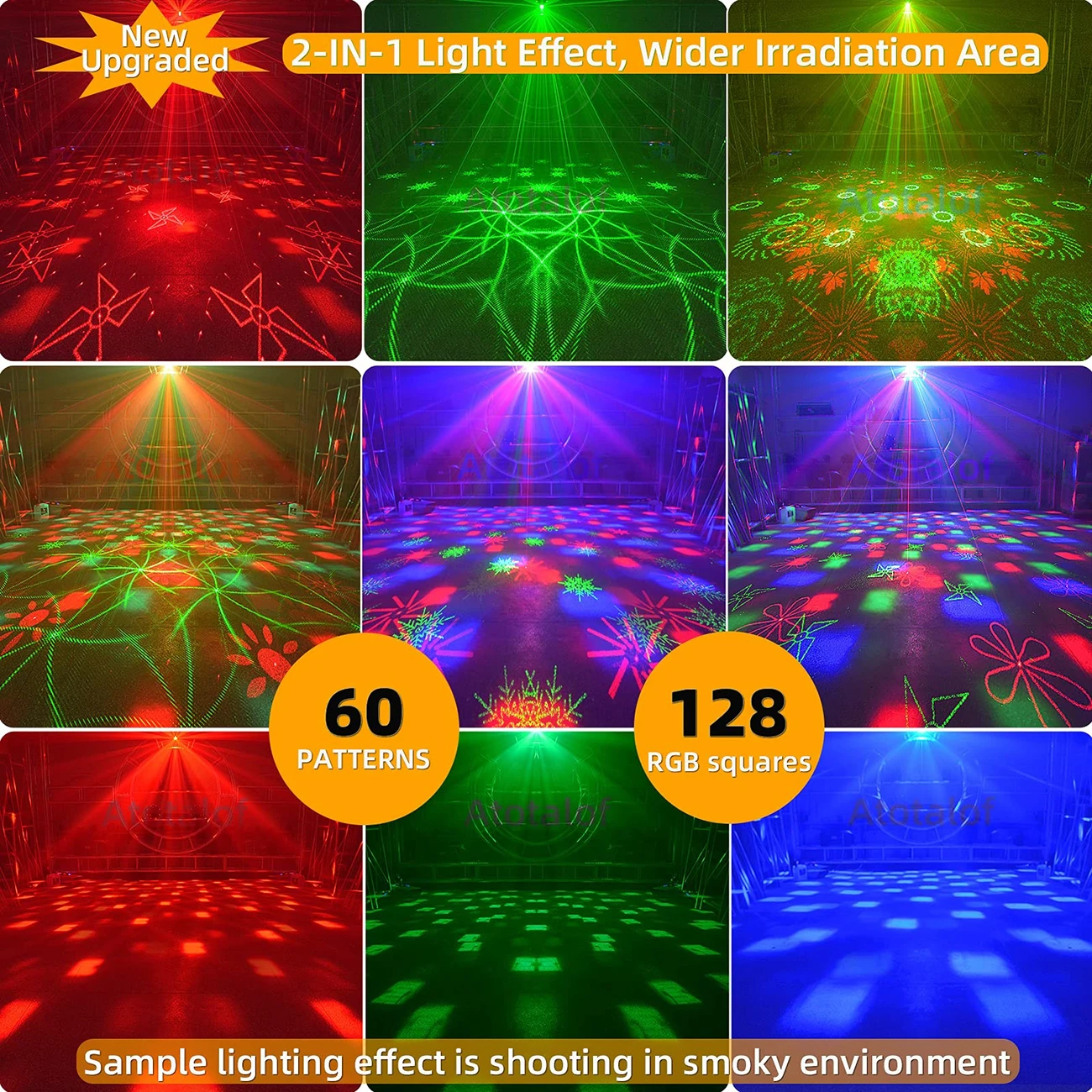 2 Years Warranty Mini Stage Projector Light 8W Laser DJ Disco Party Holiday Projection Night Light Lamp With CE ROHS