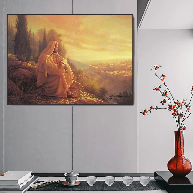 Huamiao New Jesus Christ Calming The Storms From Fear to Faith Poster Decorative Painting Crystal Porcelain Painting Wall Art