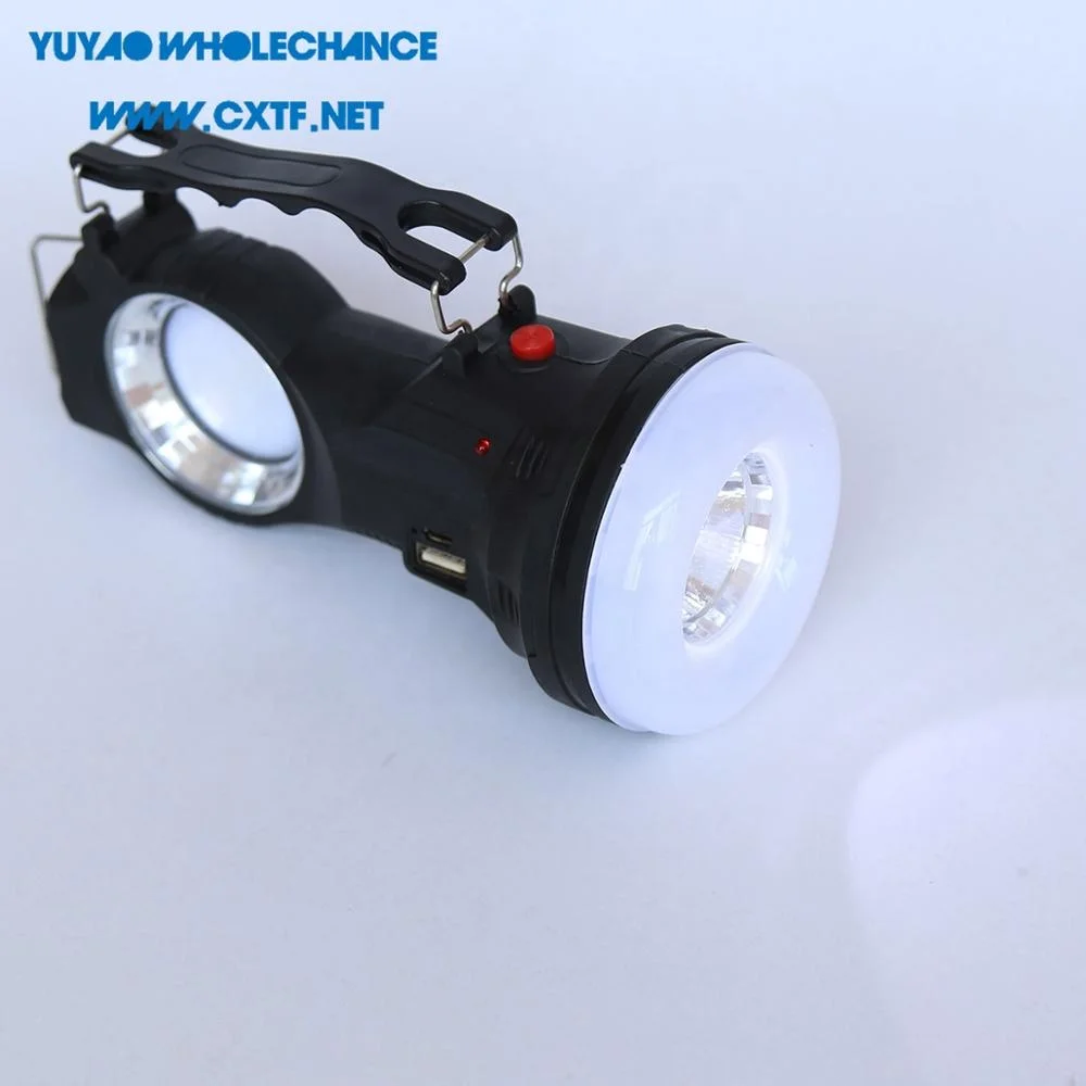 Rotatable COB Book Light Solar Rechargeable 1w LED Flashlight USB power output