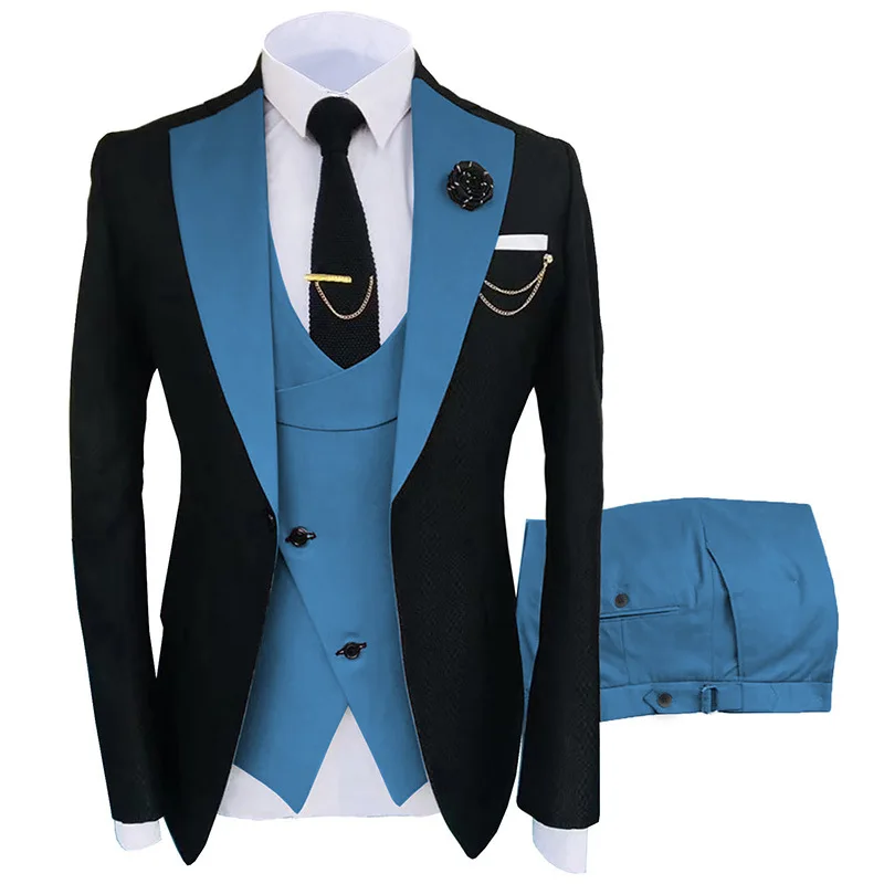 Tailored 3Piece Men s Suit Set Classic Slim Fit Wedding Tuxedo for Groom and Businessman