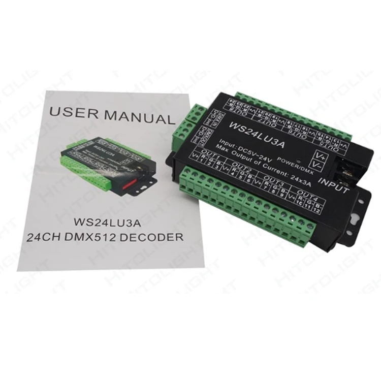  DMX512 декодер 24-канальный красочные огни RGB с сценические освещения led контроллер