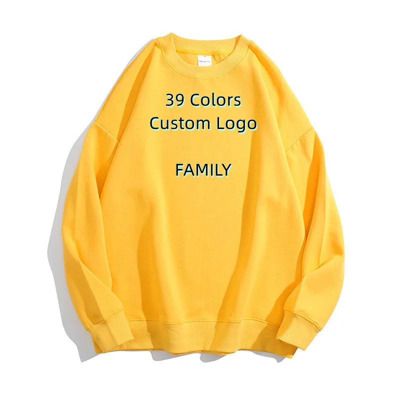 Family Wholesale Printed Embossed Blank Embroider Unisex Pullover Custom Crewneck Mens Hoodies Sweatshirts