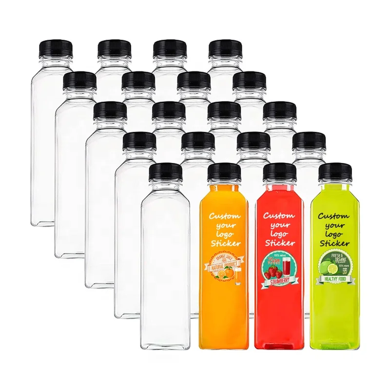 Juice plastic bottles wholesale disposable beverage bottles containers plastic round shape drinking bottles