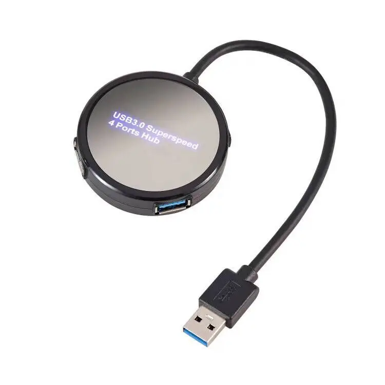 Bulk order customized superspeed LED Logo USB 2.0 hub 4 ports USB 2.0 HUB card reader