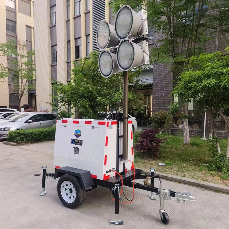 Mobile Light Tower for Construction Site and Mining Trailer Mounted Lighting Towers Factory Price Portable Light Tower
