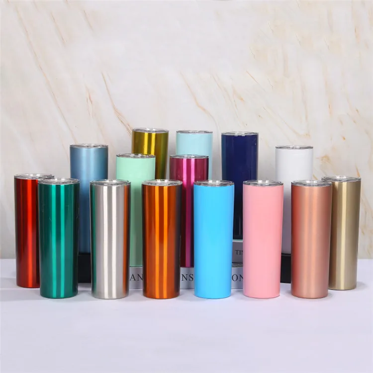 12oz 20oz 30oz stainless steel tumbler straight double wall insulation vacuum skinny coffee cup for sublimation