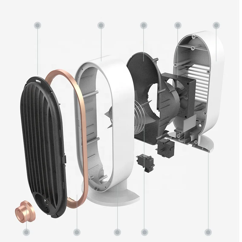 High Quality Office House Use heaters fan 800W PTC Portable Mini Low Noise Electric Fan Heater Household