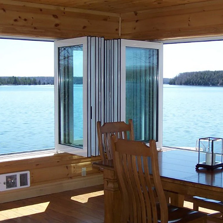 New Design Aluminium Hurricane Proof Vertical Bifold Up Window