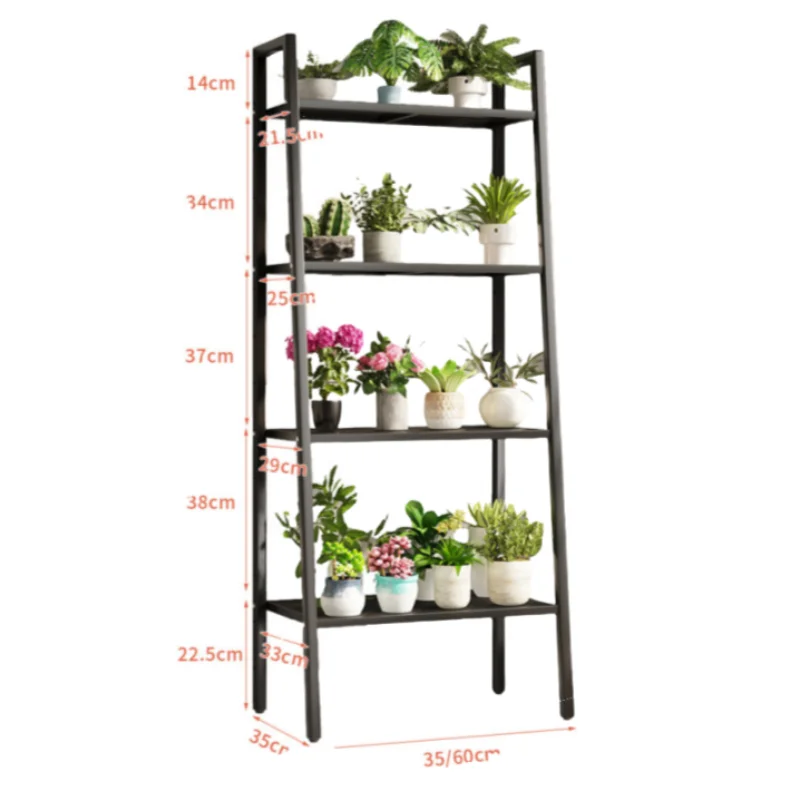 KINNO Flower shelving Floor-to-ceiling balcony wrought iron against the wall in living room flower pot shelving indoors