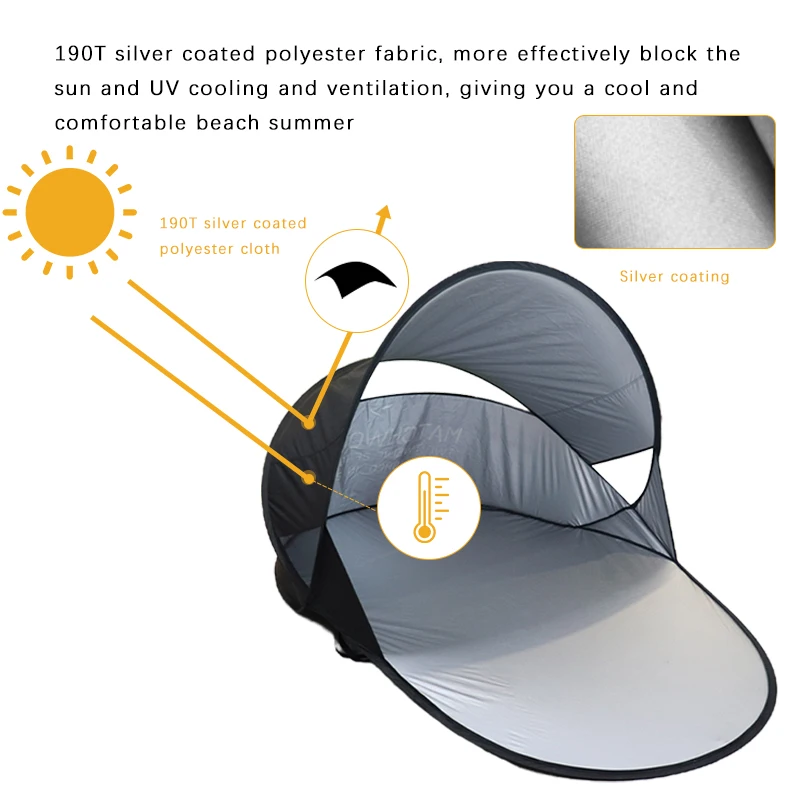 UV Protection Pop out Beach Tent Portable Outdoors Beach Tent Automatic Pop up Tent for Beach