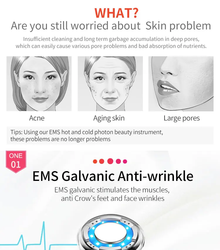 Dropshipping OEM Beauty Private Label Rf Photon Lifting Device Care Face Massager Beauty Device USB beauty products for women