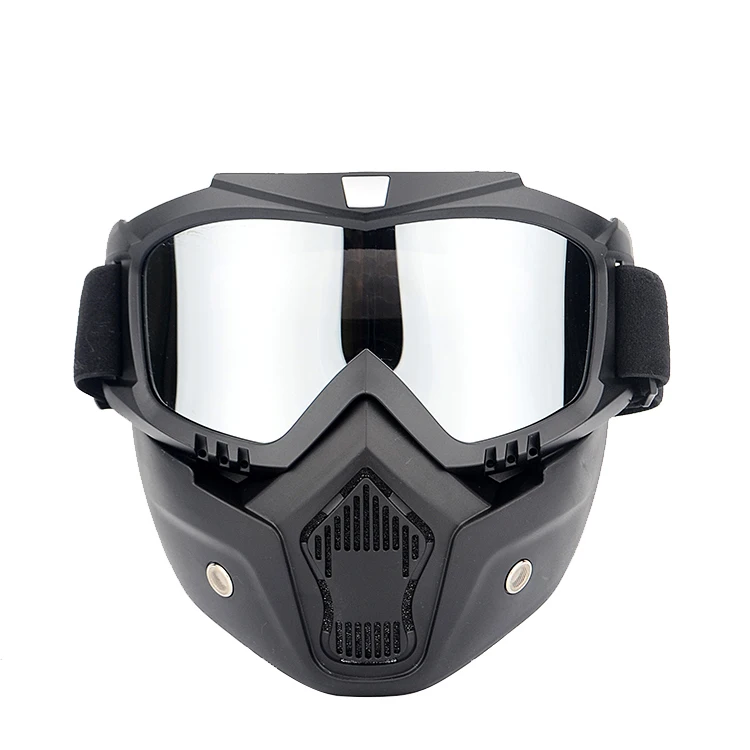 Detachable Face Mask Motorcycle Glasses wholesale Googles Motocross Goggles With Removable Face Mask Mouth