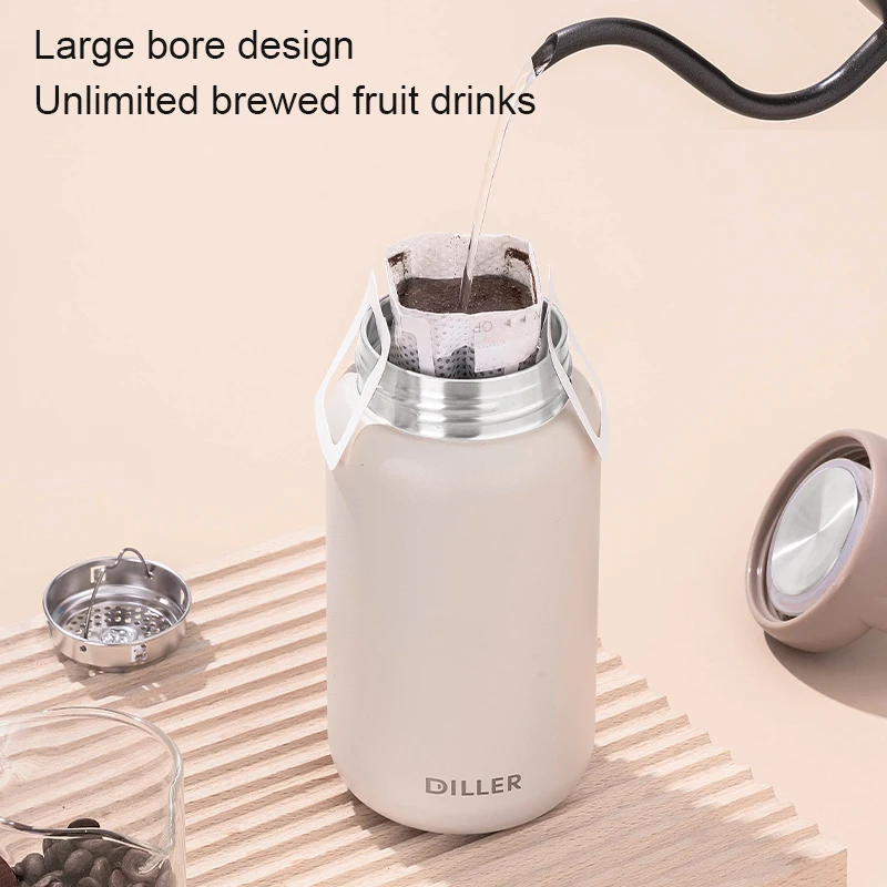 Custom Logo Stainless Steel Thermo Bottle Simple Portable Insulated Water Bottles With Handle