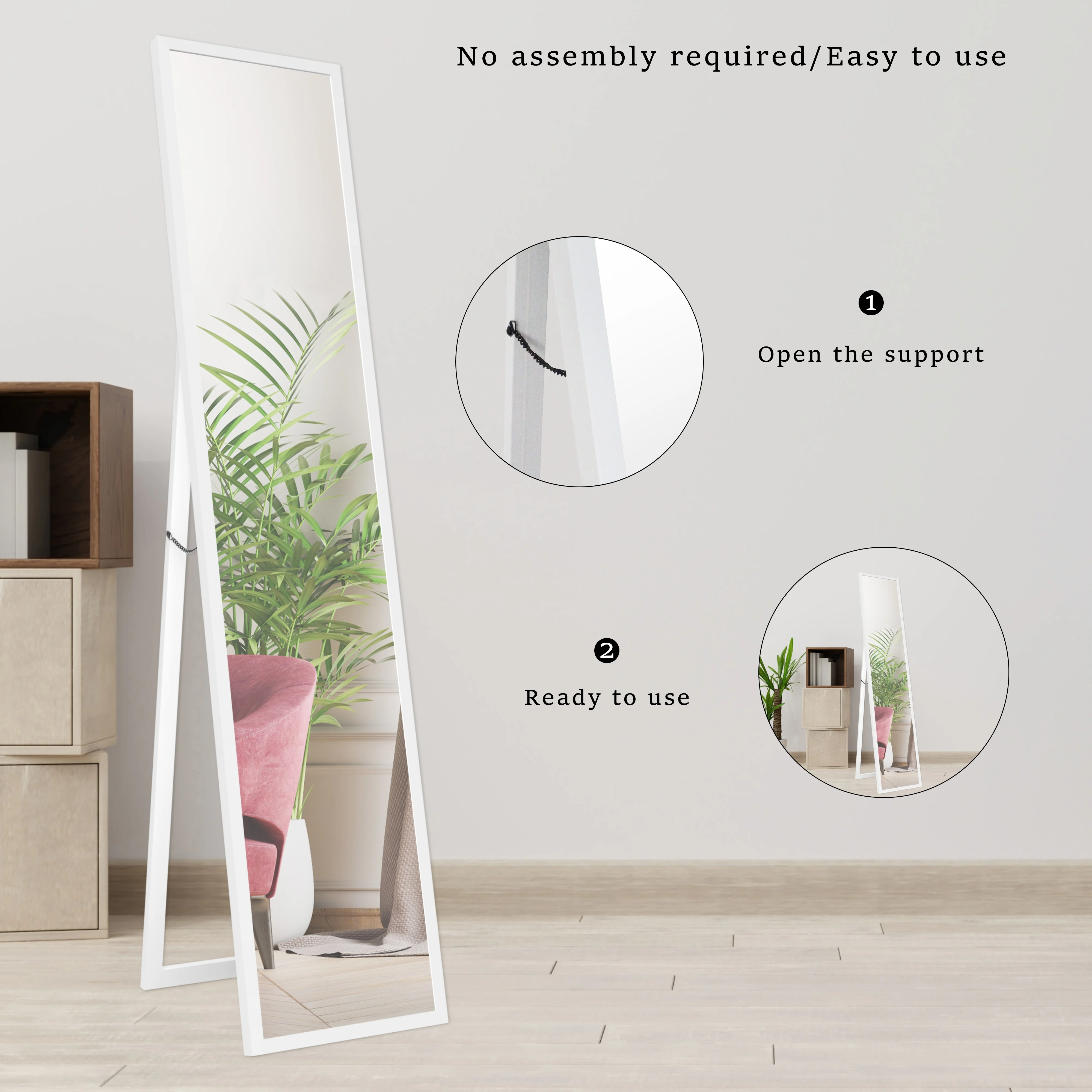Customize Full Length MDF Floor Mirror Espejos Stand Floor Full Length Body Dressing Espejos Mirror for living room