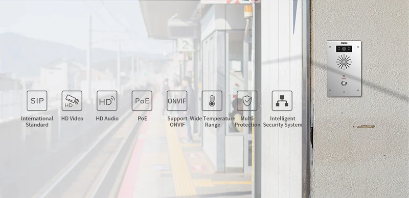 factory IP Intercom  Fanvil HD Audio/Video and IP65/IK10 protection grade  i16V SIP Video Intercom