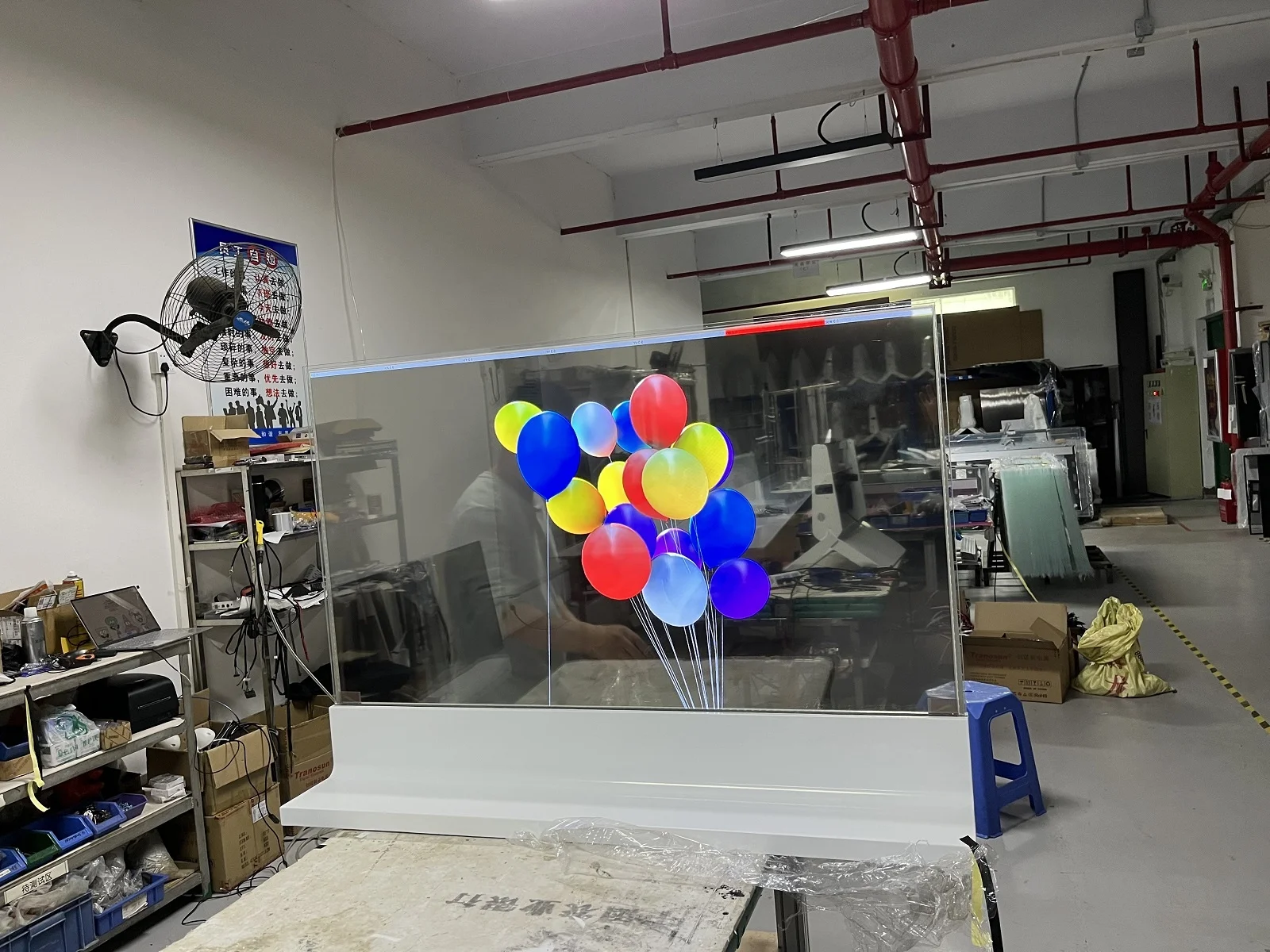 Floor standing desktop 55 inch OLED transparent screen digital signage creative OLED touchscreen display monitor