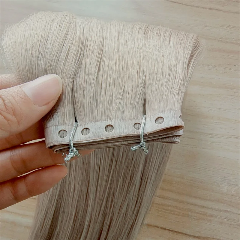 LeShine Pu Seamless Injected Physical Tape Skin Weft Double Drawn Hair Extensions With Small Holes Weft Hair
