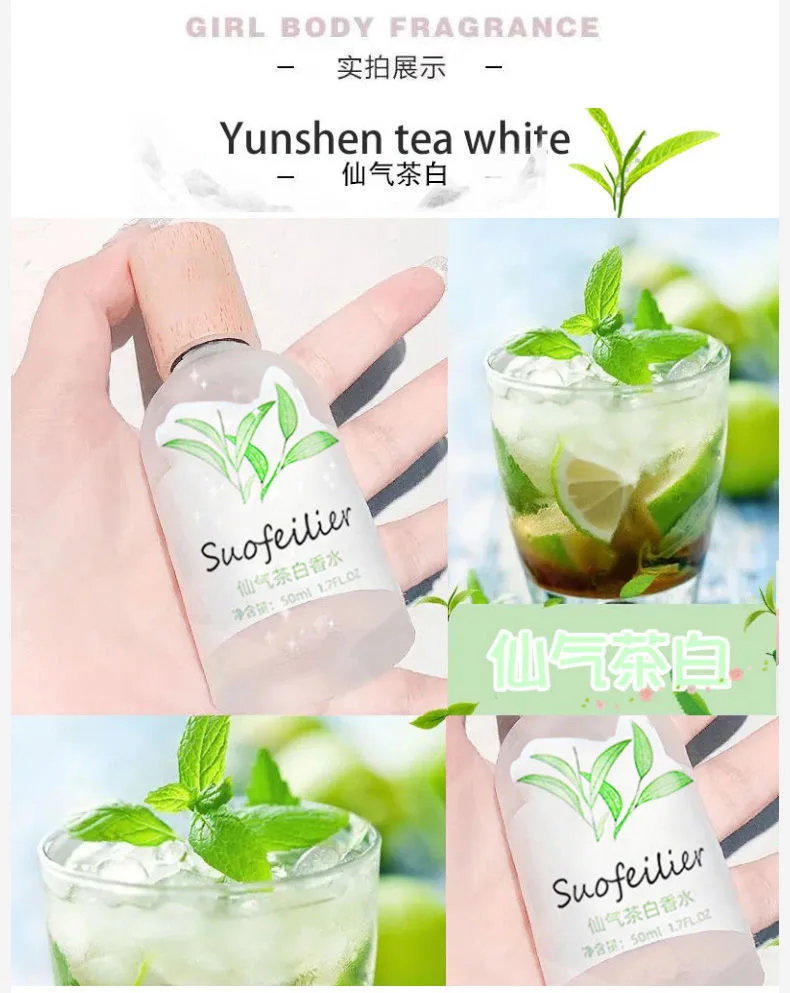Oem Fairy Tea White Female Women Perfume Mist Long Lasting Peach Osmanthus Rose Lily Fruity Fragrance Body Spray
