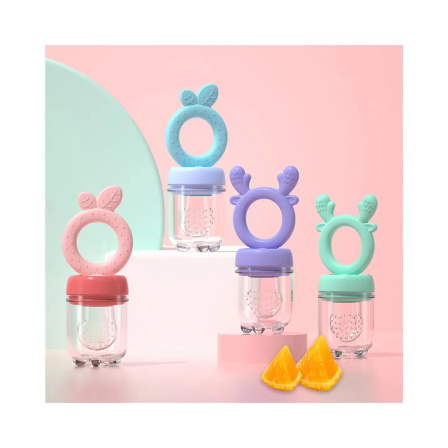 New Style  Infant Fruit Teething Toy Silicone Baby Pacifier Fruit Food Feeder