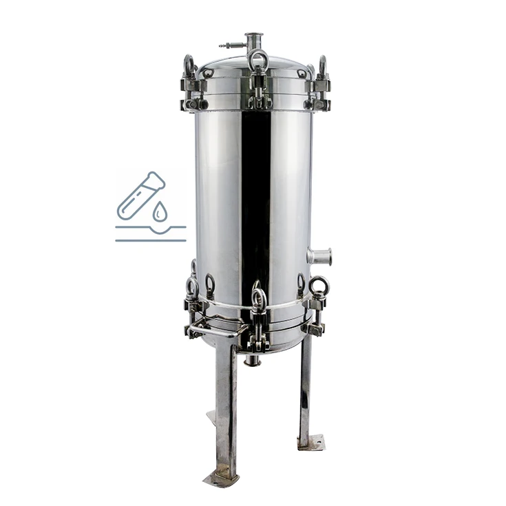 7-круглый 10 дюймов 316L нержавеющая сталь жидкостно-корпус фильтра для пищевой промышленности