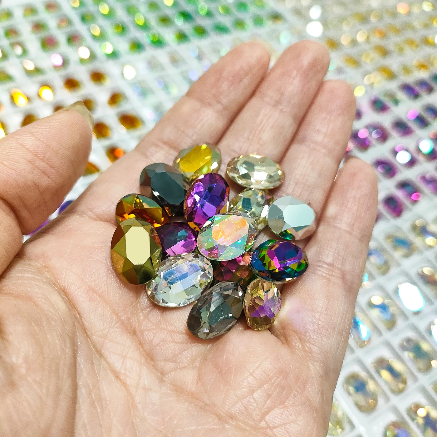 Point Back Oval  K9 Glass High Quality Rhinestone Bling Bling Bulk Rhinestone Wholesale 4120 For Ring Jewelry Accessories