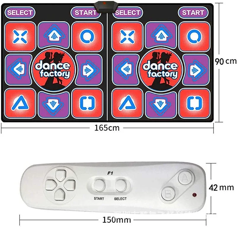 BunnyHi TWD001 OEM, нескользящий, точный, с принтом ног, для фитнеса, ПВХ двойной танцевальный шаговый коврик, танцевальный коврик