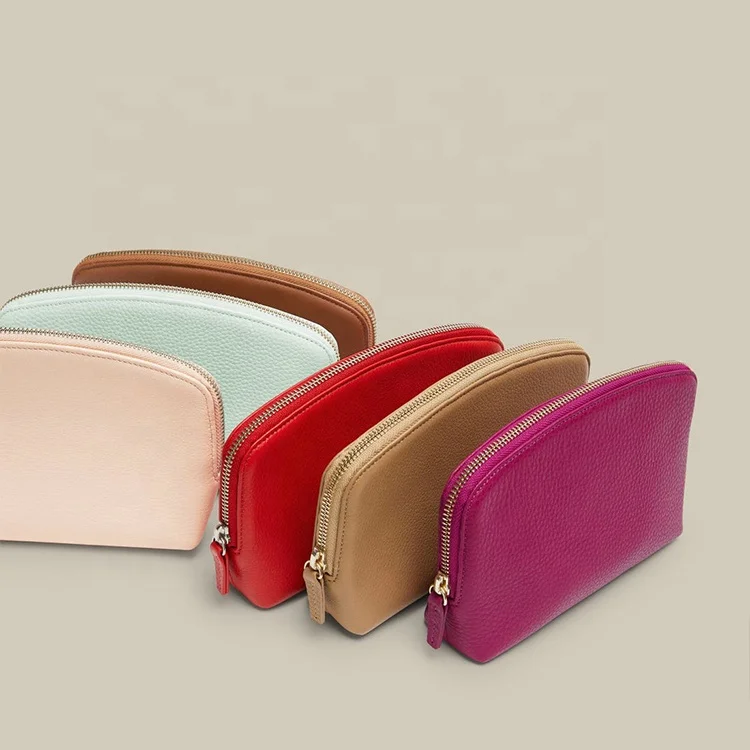 Wholesale Fashion Cosmetics Lichee Pattern Packaging Bag Sublimation Small Leather Pouch Bag Cosmetic Custom Logo for Women