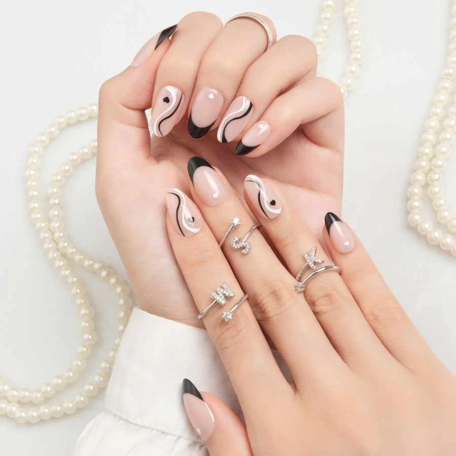Wholesale Nail Supplier Salon Quality ABS Material Designed French Oval Shape Press on Nails Faux Ongles
