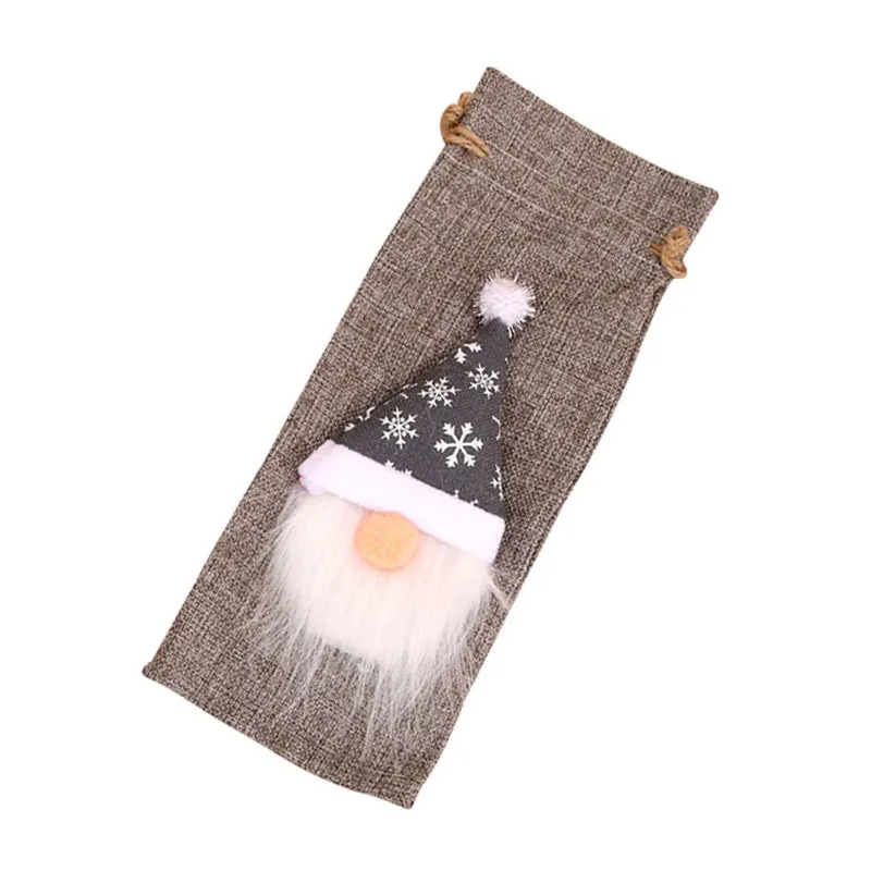 Christmas Wine Bottle Dust Cover Bag for Home Table Decor Christmas Gift Ornaments For New Year