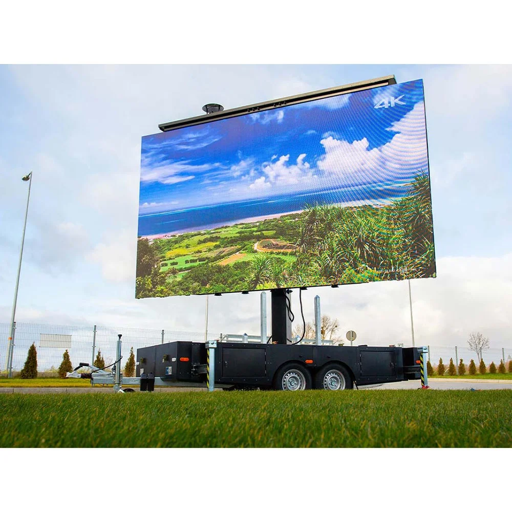 Mobile Outdoor P6 P8 Giant Led Screen Sign Trailer Display